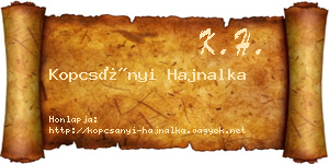 Kopcsányi Hajnalka névjegykártya