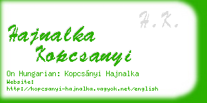 hajnalka kopcsanyi business card